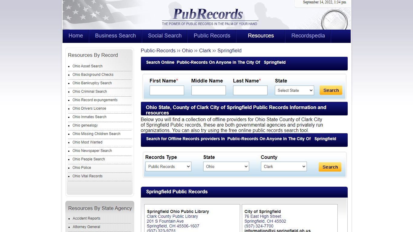Springfield, Clark County, Ohio Public Records - Pubrecords.com